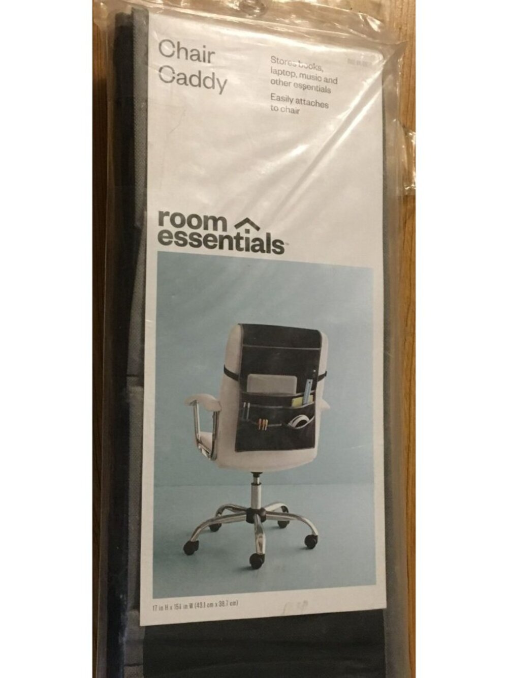Room Essentials Chair Caddy Black With Pockets Books Accessories 17" x 15" RARE!